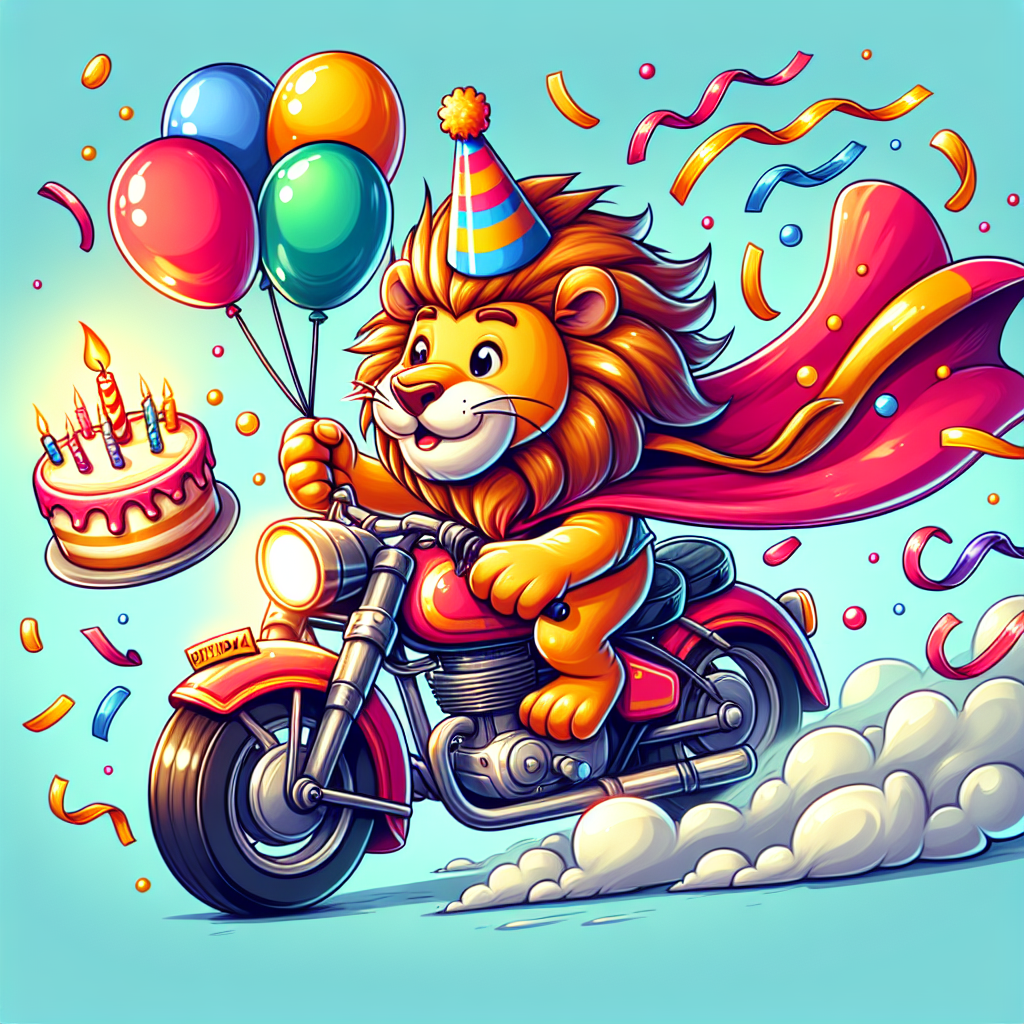 Leo, and Motorbike Birthday Card