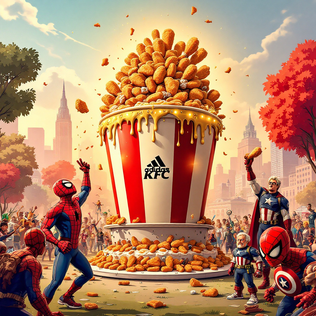 KFC, Adidas trainers, Marvel, and Cake Birthday Card