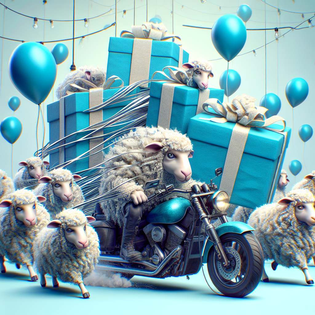 Sheep, Motorcycle , and Electrics Birthday Card