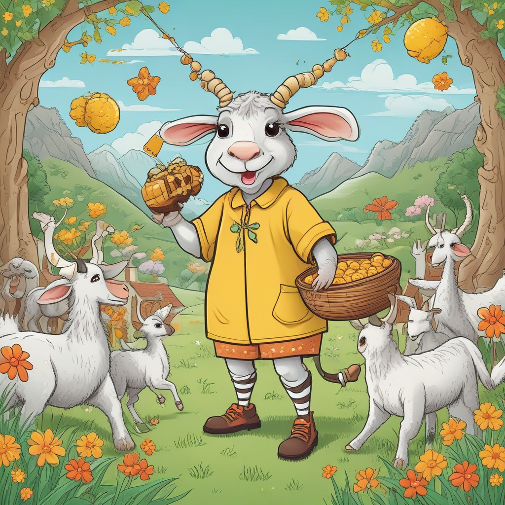 Cartoon Funny, A cartoon-based whimsical birthday theme full of humor. Positioned in the middle, an Asian female beekeeper garbed in Wales' distinctive rugby jersey adeptly juggles a rugby ball and honeycombs. Surrounding her, playful goats, chased around a field sprinkled with daffodils by mischievous cats donning dragon tail accessories. The backdrop proudly boasts the Welsh flag, crafting an energetic and lively birthday tableau.
Generated with these themes: Bee keeping, Rugby, Wales, Cats, and Goats.
Made with ❤️ by AI.