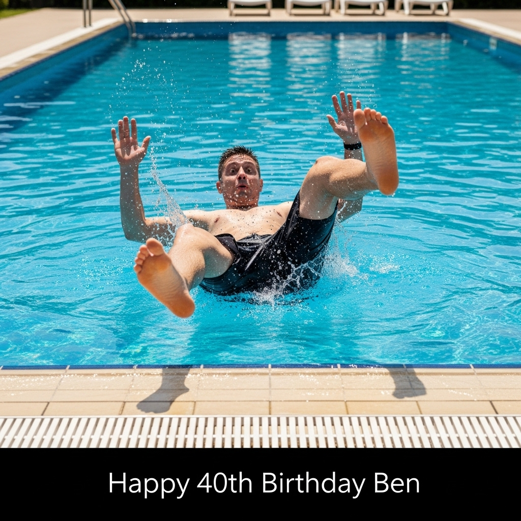 Music, tequila, swimming pool , and Birthday Card