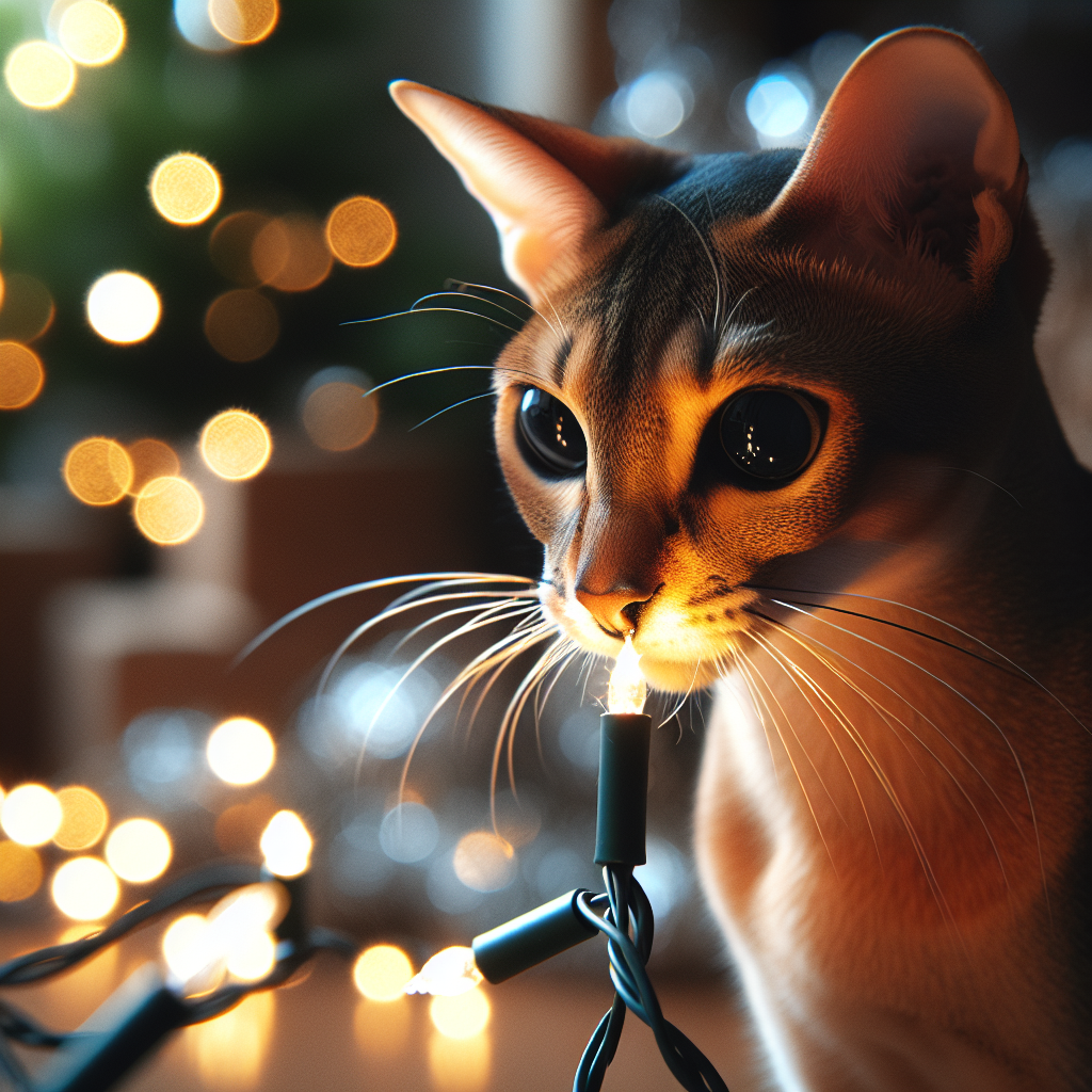 Amid the realistic Christmas setting, a mischievous Singapura cat becomes the star of the scene. Its sleek, ticked fur contrasts with the colorful Christmas lights it bats at playfully, turning the serene holiday atmosphere into a comical display of feline curiosity.
Generated with these themes: singapura cat playing with christmas lights.
Made with ❤️ by AI.