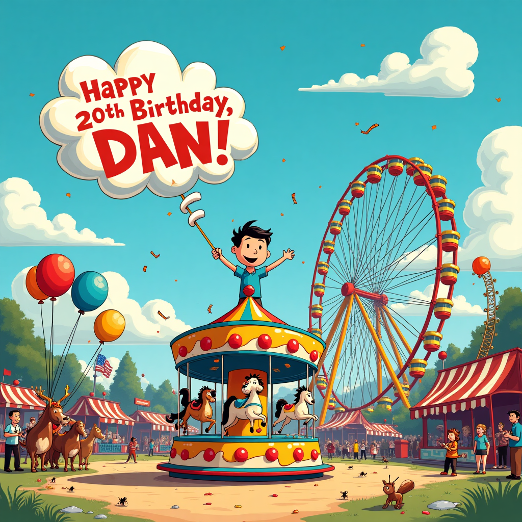 20 year old boy celebrating Birthday Card