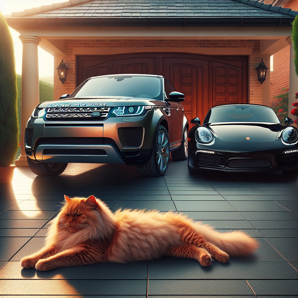Picture this scene: a sleek Land Rover Freelander parked on a driveway, its gleaming surface reflecting the day's achievements. Adjacently, a ginger fluffy Siberian cat is stretching lazily in the sunlight, embodying a sense of warmth and comfort that signifies a triumphant homecoming. Just a few steps away, a polished black Porsche Cayman 981 sits awaiting for the next adventure, its shiny facade symbolizing speed and passion to echo one's drive and determination. This scene encapsulates the exhilaration and elegance of remarkable accomplishments.
Generated with these themes: Landrover freelander, Ginger fluffy Siberian cat, and Black Porsche cayman 981.
Made with ❤️ by AI.