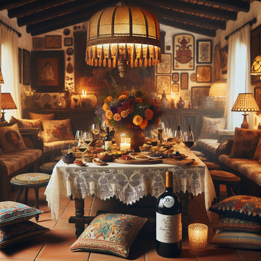 Create a heartwarming image of a 70th birthday celebration for a Hispanic mother in a warmly lit room brimming with rustic charm. Visualize a central wooden table draped in a vintage-era lace tablecloth with a diversity of traditional Spanish tapas and an array of carefully chosen Spanish wines. Imagine an inviting scene enhanced by a spectrum of plush cushions and skillfully hand-painted ceramics adding a personal touch. A distinctive feature of this celebration would also be a bespoke wine bottle, labeled with a woman's name and birth year, tributing the celebrant's life journey.
Generated with these themes: 70 year old mother, Spanish, and Wine.
Made with ❤️ by AI.