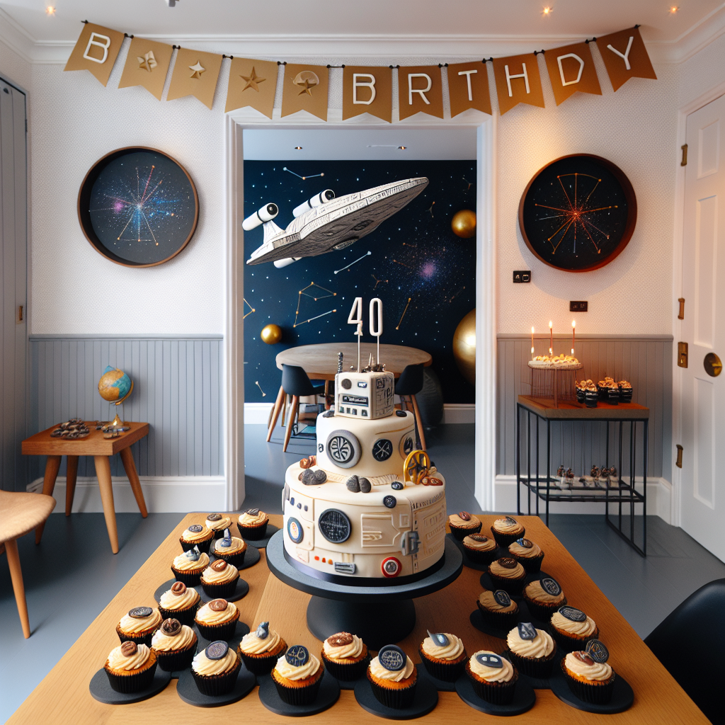 Entering the room, guests are welcomed by a tastefully minimalistic birthday space, hinting at celestial exploration themes, with constellation motifs spread on the walls. A modern, lifelike banner marking the 40th birthday spans above a table laden with handcrafted cupcakes. Each cupcake is crowned with a miniature marzipan sewing kit or emblem representing interstellar expeditions. The centerpiece of the scenario is a masterfully crafted cake, bearing the contours of a starship prepped for sewing escapades in the final domain. The cake stands triumphant at the heart of the table, poised to fulfill its celebratory duty.
Generated with these themes: Star trek , Sewing, and 40th birthday .
Made with ❤️ by AI.