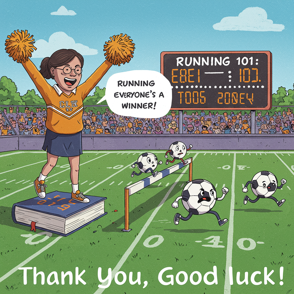 Football, running, teaching, and Thank-you Card