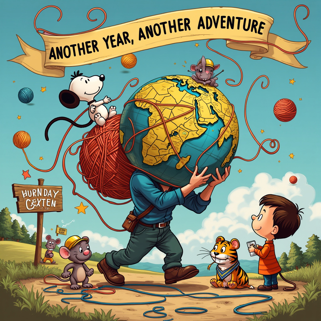 Atlas carry yarn Birthday Card
