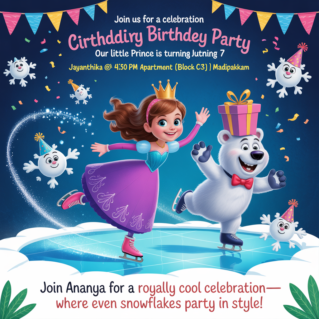 Frozen princess, and Birthday Card