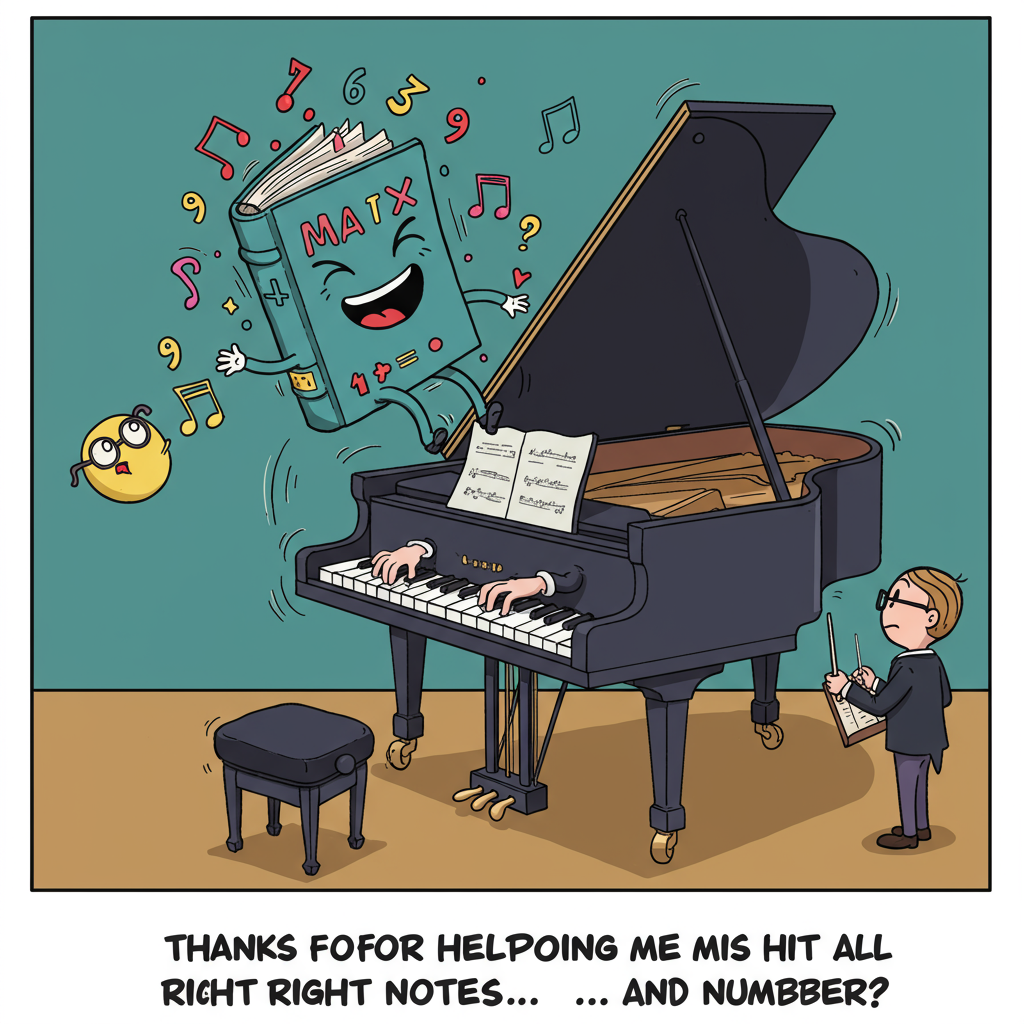 Piano, maths, and Thank-you Card