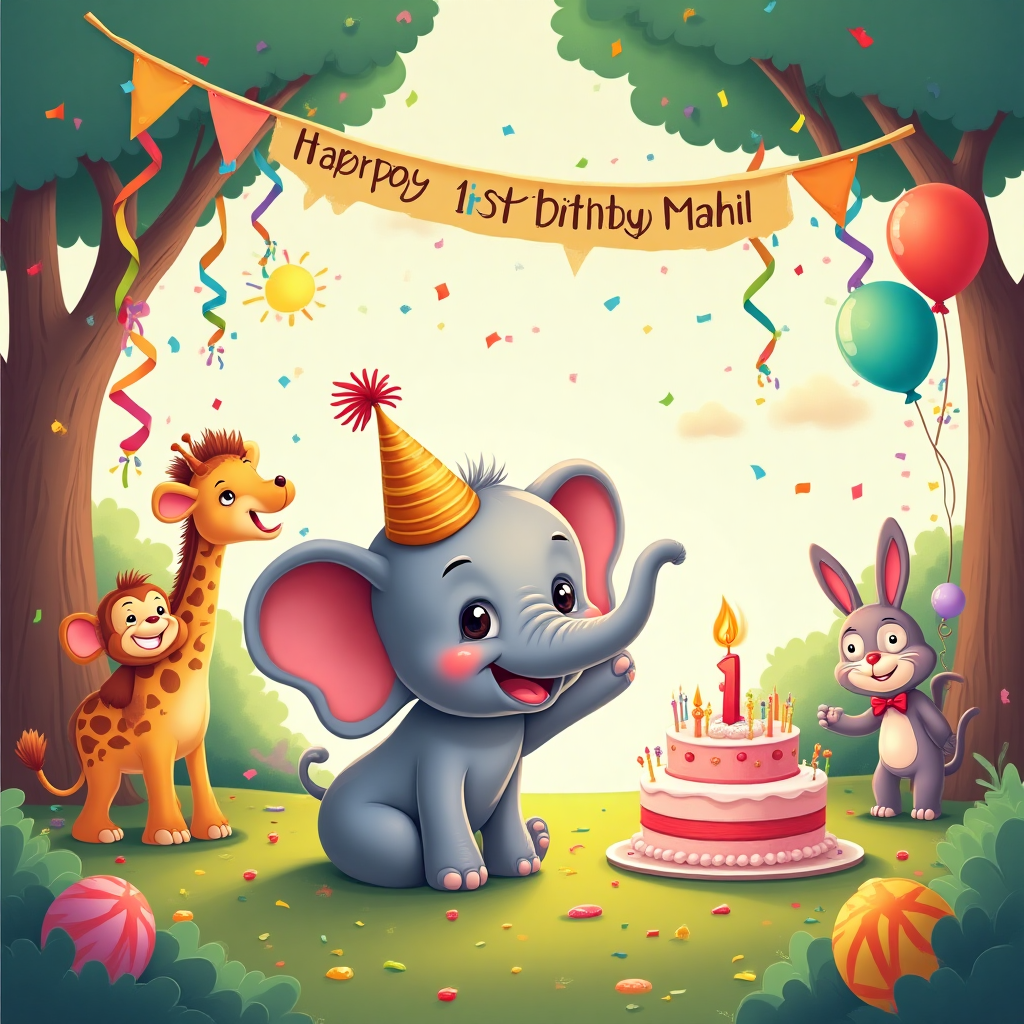 Mahil’s first birthday , and Birthday Card