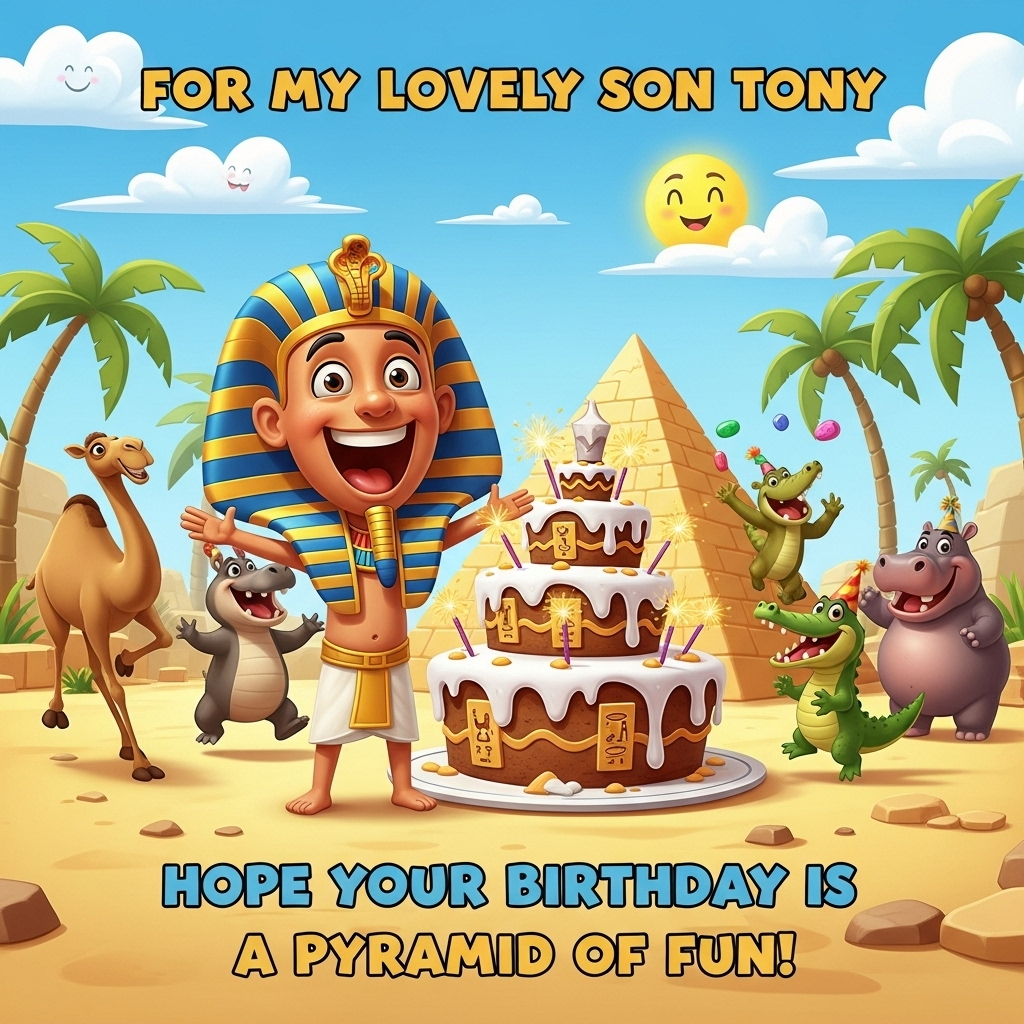 Egypt Ian themed , Sunbathing sunglasses beach , and Birthday Card