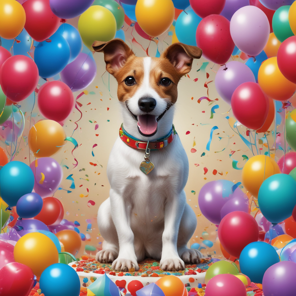Realistic Cute, Illustrate a charming birthday celebration with hyper-realistic details. The central figure is a lifelike Jack Russell terrier mid-sprint showcasing its energetic spirit. Surrounding the excited dog is a merry medley of bright, colorful balloons, a scatter of confetti underfoot, and a path of paw prints guiding to an excellently designed birthday cake. The cake is adorned with tiny edible figures mimicking the playful antics of the frolicking dog.
Generated with these themes: Jack russell, and Running .
Made with ❤️ by AI.