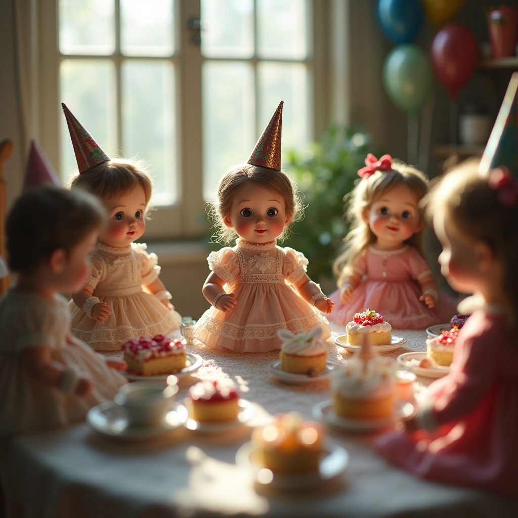 Antique dolls, and Birthday Card
