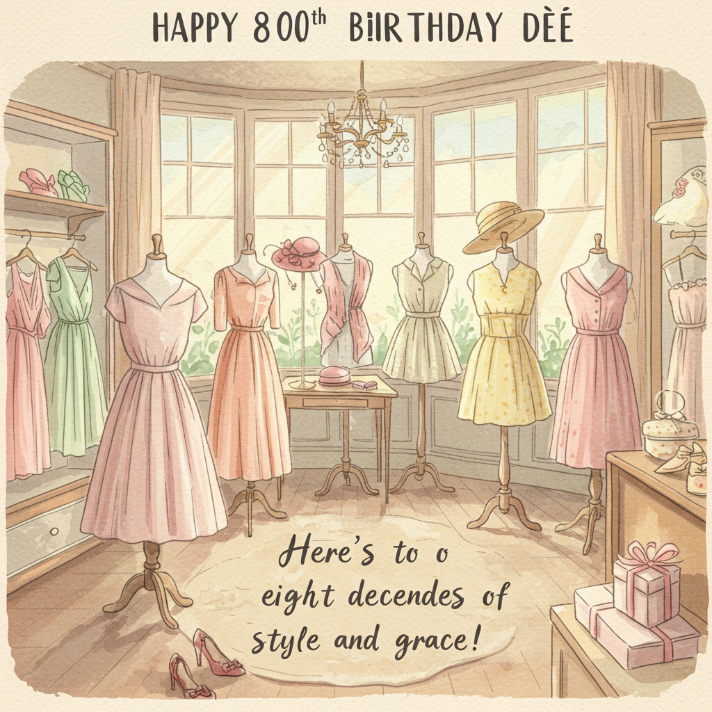 Fashion shop, and Birthday Card