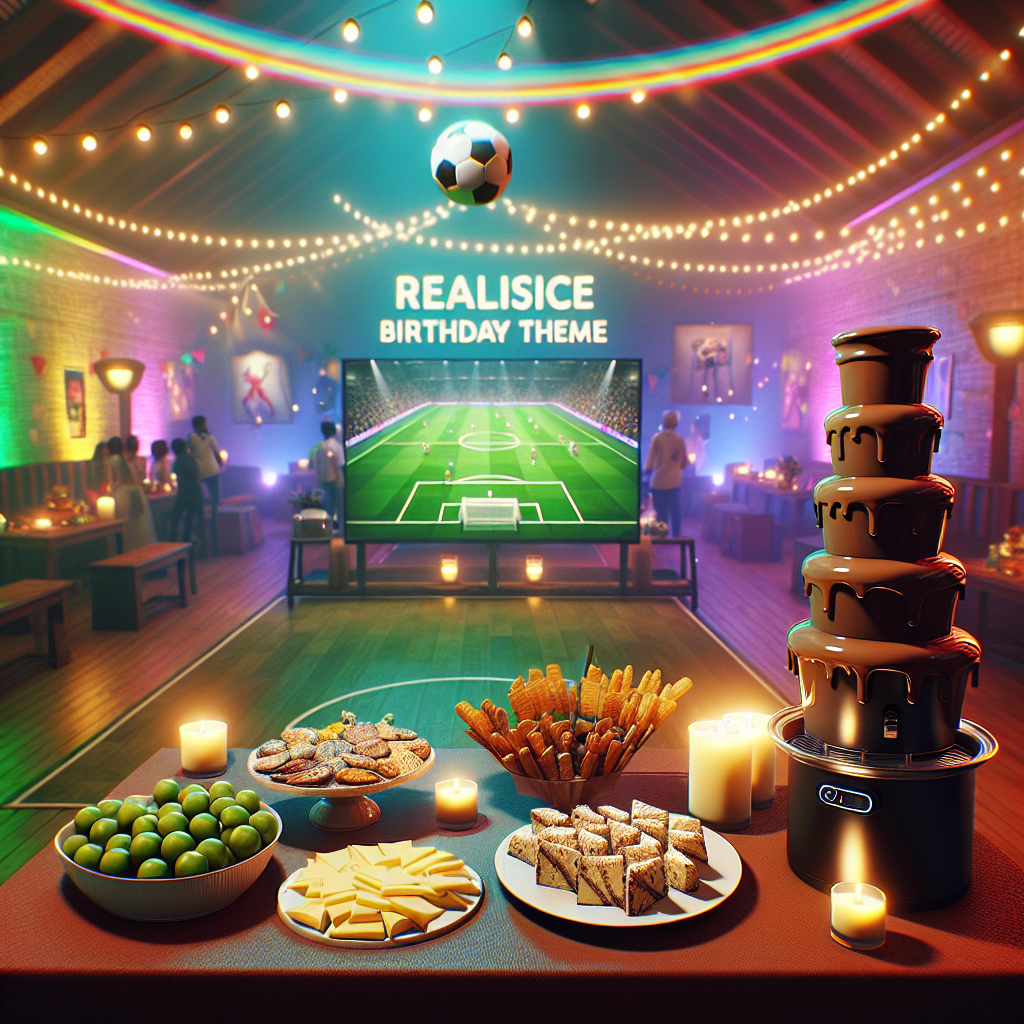 Imagine a venue exuding warmth and charm, carefully planned to reflect a realistic birthday theme. At the centre, a gaming console is displayed proudly, serving as an open invitation for the guests to indulge in fun games. Above, soft rainbow lights are sparkling, casting a mystical sheen throughout the venue. Close by, a chocolate fountain is flowing generously, surrounded by a variety of soccer-themed snacks perfect for dipping. Elegantly laid out cheese platters are also present, providing a delightful savory balance to the sweetness and further enhancing the festive atmosphere, all geared towards the birthday individual's favorite things.
Generated with these themes: Gaming, Rainbows, Chocolate, Soccer, Xbox, and Cheese.
Made with ❤️ by AI.