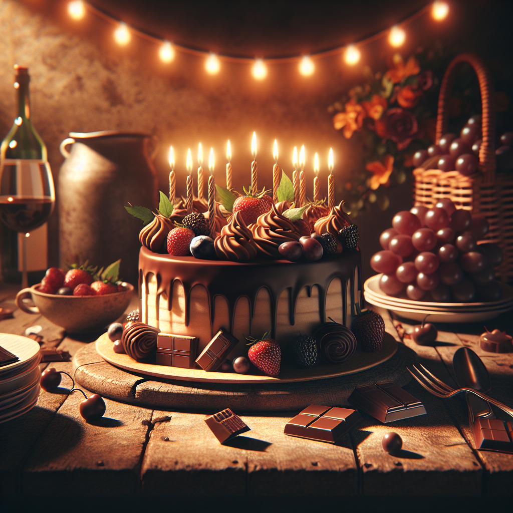 Generate a high-quality image that depicts a realistic birthday setting around Newport County. The scene should emphasize elements of fine photography with a particular focus on the delicate interplay of light and shadow, making it appear as if it's casting a warm glow over an artisanal chocolate spread. The birthday elements should be tastefully integrated, creating a scene that feels both intimate and inviting. It should be apt for a memorable celebration.
Generated with these themes: Photography, Chocolate, and Newport County.
Made with ❤️ by AI.