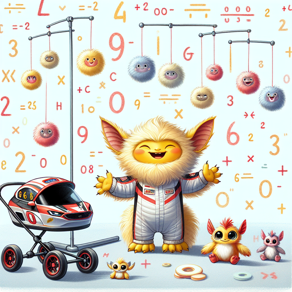 The illustration captures the delight of a newborn, set against a backdrop of gentle-colored mathematical symbols and figures. Standing in the center is a joyful furry yellow creature, characterized by its large ears and a tail shaped like a lightning bolt, dressed in a racecar driver's outfit, standing next to a sports car-themed baby carriage. Soft plush round toys with red and white patterns are scattered around, suggesting a theme of magical creatures, and above the baby carriage, a mobile with little mythical creatures gently spins, each wearing small racing helmets.
Generated with these themes: Maths, Pokemon, F1.
Made with ❤️ by AI.