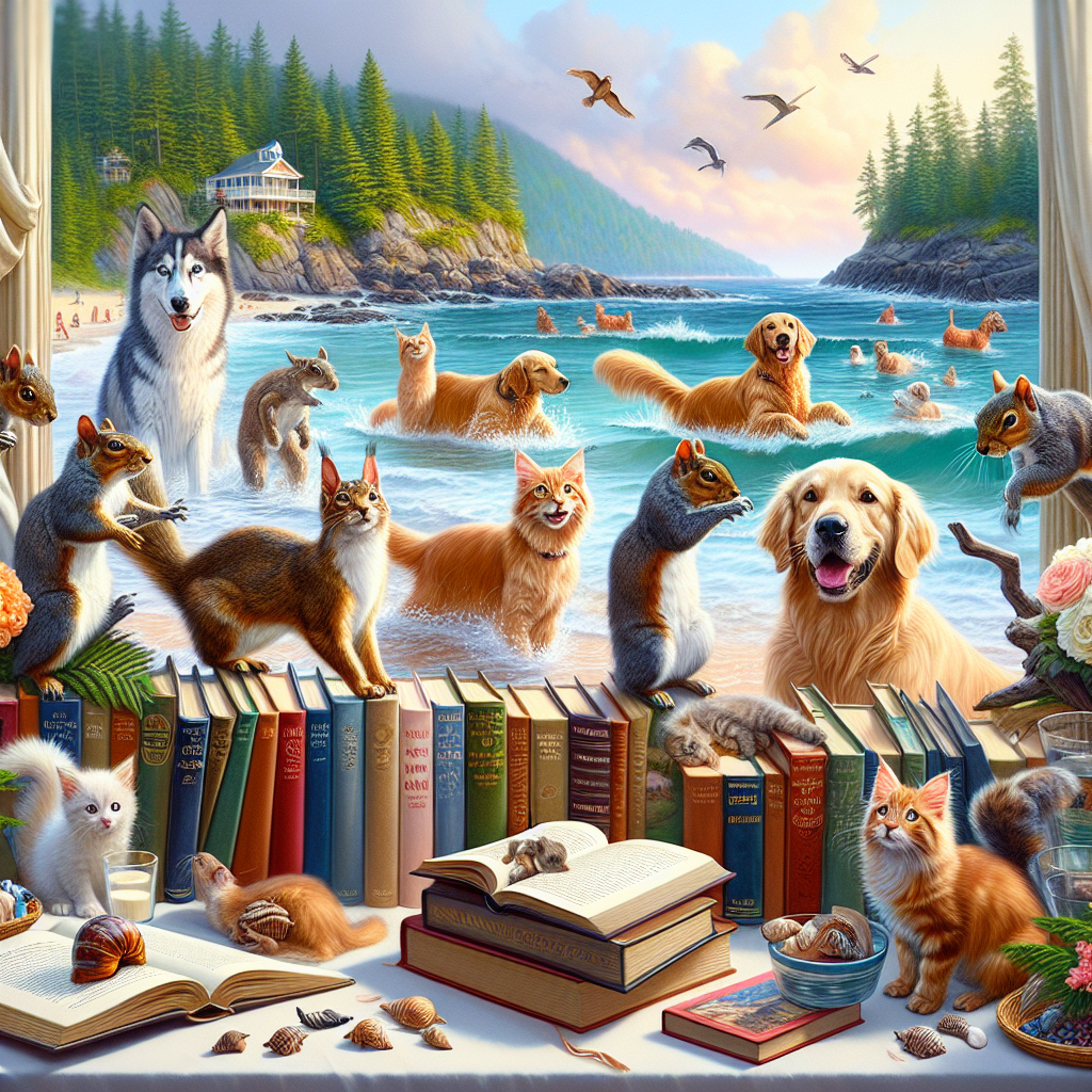 Visualize a serene coastal scene filled with endearing elements of nature and literature. Several squirrels are playfully scampering along the water's edge of the picturesque beach, while Maine coon kittens engage in a fun game of hide-and-seek within an array of well-loved books. Amidst the heartwarming surroundings, friendly golden retrievers weave, with wagging tails, through the guests, contributing to the tranquil soundscape constituted by the soft lapping of the ocean waves. This scene is set during an anniversary celebration, beautifully merging the affection for pets and passion for reading with the timeless charm of a beachside setup.
Generated with these themes: Squirrels , Maine coon kittens, Golden retrievers , Books, and Seaside .
Made with ❤️ by AI.
