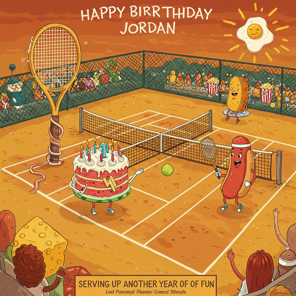 Tennis, Food, and Birthday Card