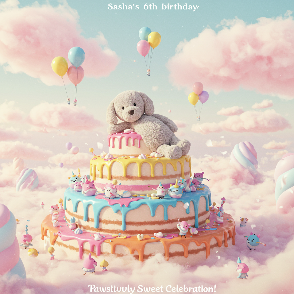 Jellycat, Cake, and Birthday Card