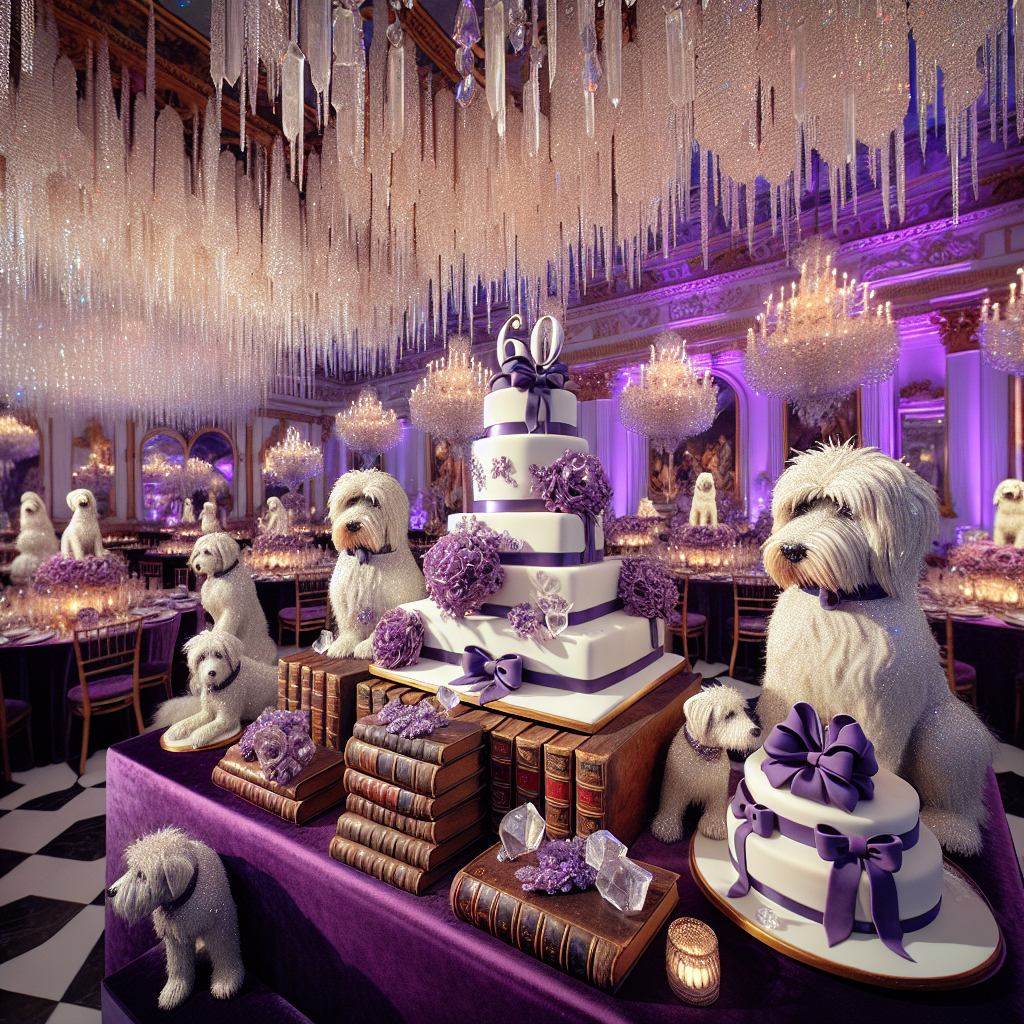 Visualize a large room lavishly decorated for a 60th milestone celebration. The theme exudes both sophistication and whimsy. At the entrance, lifelike statues of protection dogs made from shimmering material are adorned with large purple bows. Inside the room, there's an abundance of glittering crystals hanging from the ceiling in a cascade effect. The tables are draped in sumptuous purple velvet tablecloths and hold stacks of antique leather-bound books, symbolizing a rich, story-filled journey. The highlight of the setting is a grand, multi-layered cake in a regal shade of purple. The cake is embellished with edible, sparkle dusted crystal formations, and miniature, wonderfully crafted icing dogs, each representing a decade, marking six decades of life's adventurous chapters.
Generated with these themes: 60, Dog, Purple, Crystals, and Books.
Made with ❤️ by AI.