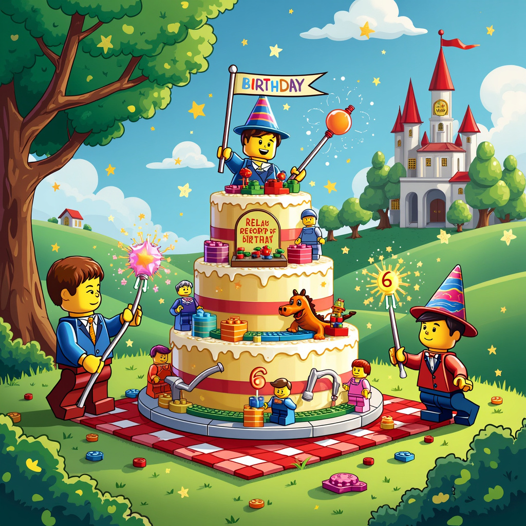 Lego, Magic, and 6 Birthday Card