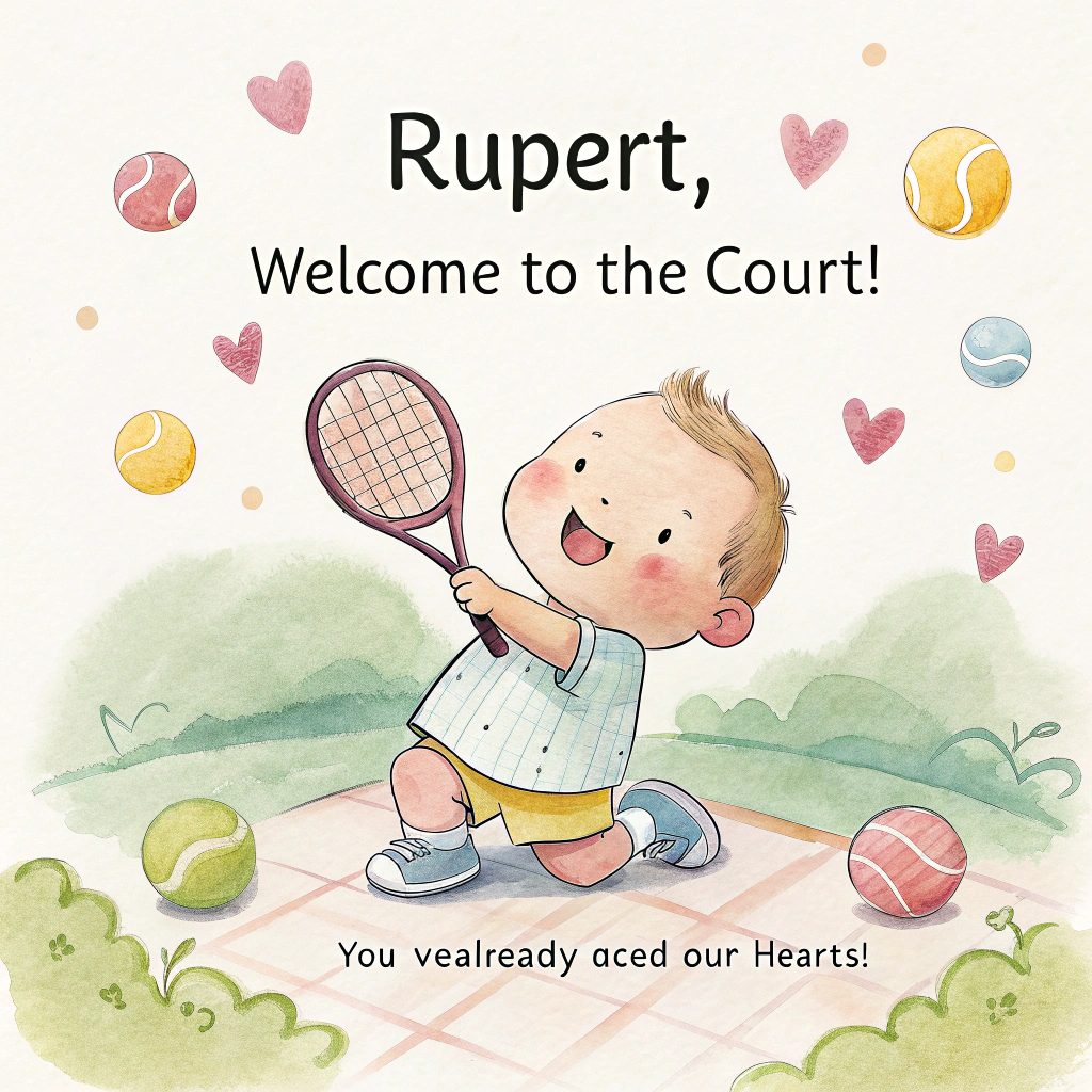 Tennis , and New-baby Card