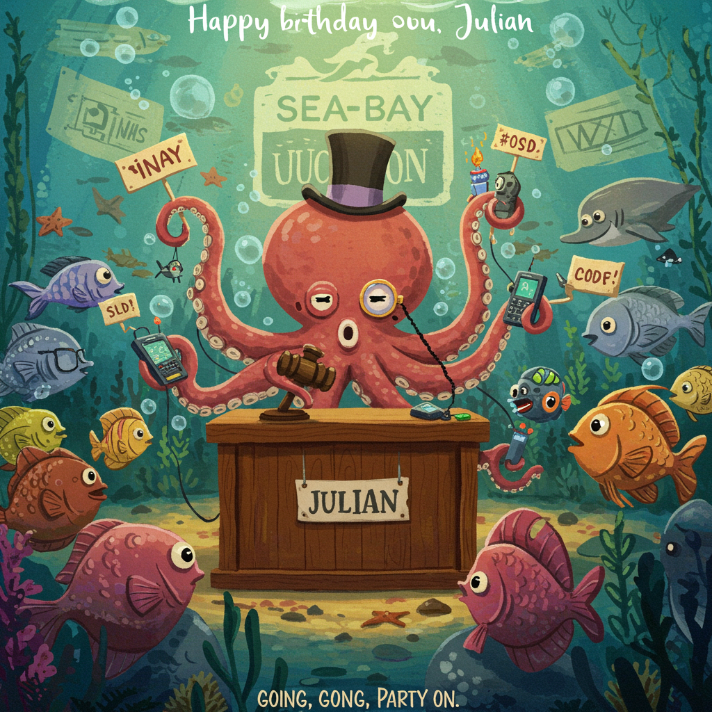 Ai, Octopus energy, Auction sites, and Birthday Card