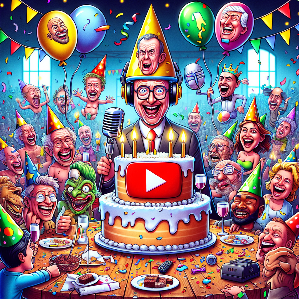 We see a vibrant cartoon illustration of a birthday party teeming with lively, humorous characters wearing silly hats. The host of the party, depicted as a generic cartoon character, is in the center with a microphone and headphones, signifying a podcast setting. Floating balloons depicting caricatures of random characters, not actual politicians, add to the comical atmosphere. A giant cake prominently featuring a play button, hinting at a video-sharing platform, and not specifically YouTube, stands as the centerpiece. The scene is enveloped by a festive ambiance, amplified by cascading confetti and a jovial discussion of generic current affairs, creating an atmosphere of lighthearted satire.
Generated with these themes: Politics Joe podcast YouTube .
Made with ❤️ by AI.