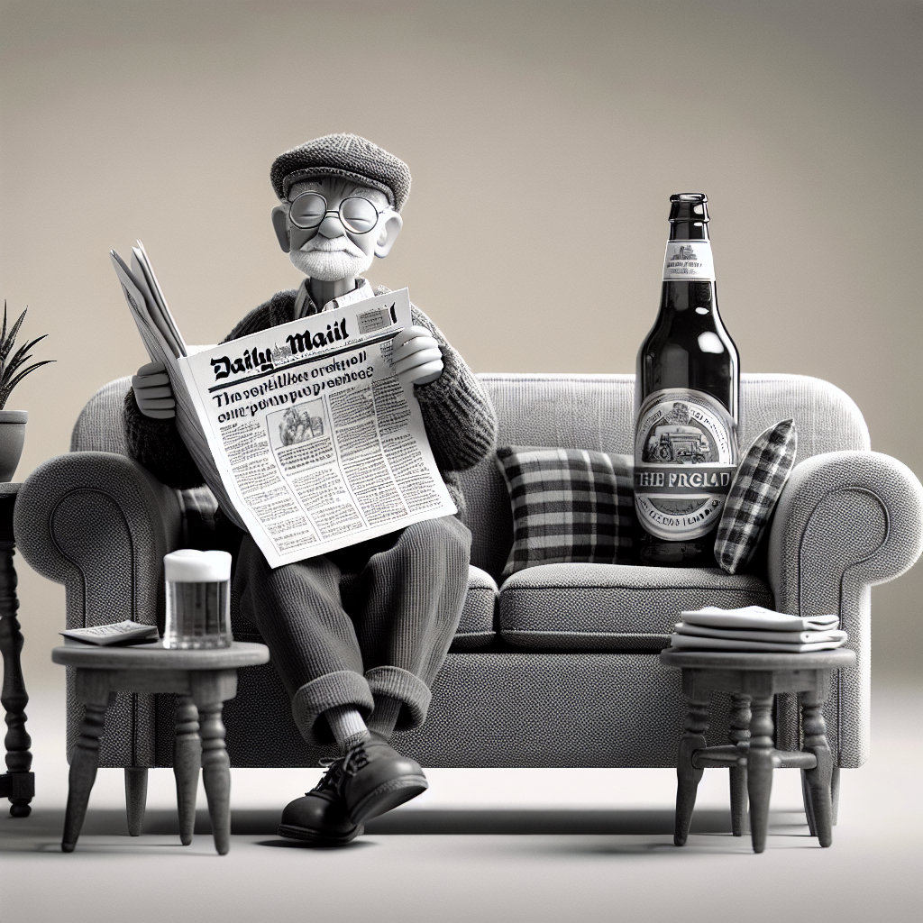Visualize a comfortable living room, exuding a feeling of familial warmth, an ideal setting for Father's Day. A lovable elderly animated character sits relaxed on a plush sofa, absorbed in reading the latest 'Daily Mail' newspaper. Nearby, a chilled bottle of traditional English beer sits on a compact side table, and a half-filled pint glass rests in his hand, representing a moment of peace and satisfaction.
Generated with these themes: Old man sitting on sofa reading the daily mail newspaper whilst drinking Newcastle brown ale.
Made with ❤️ by AI.
