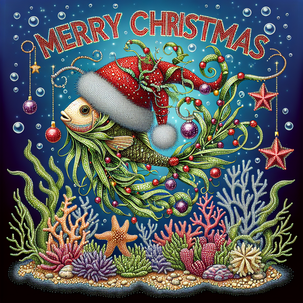 Plant based fish Christmas Card
