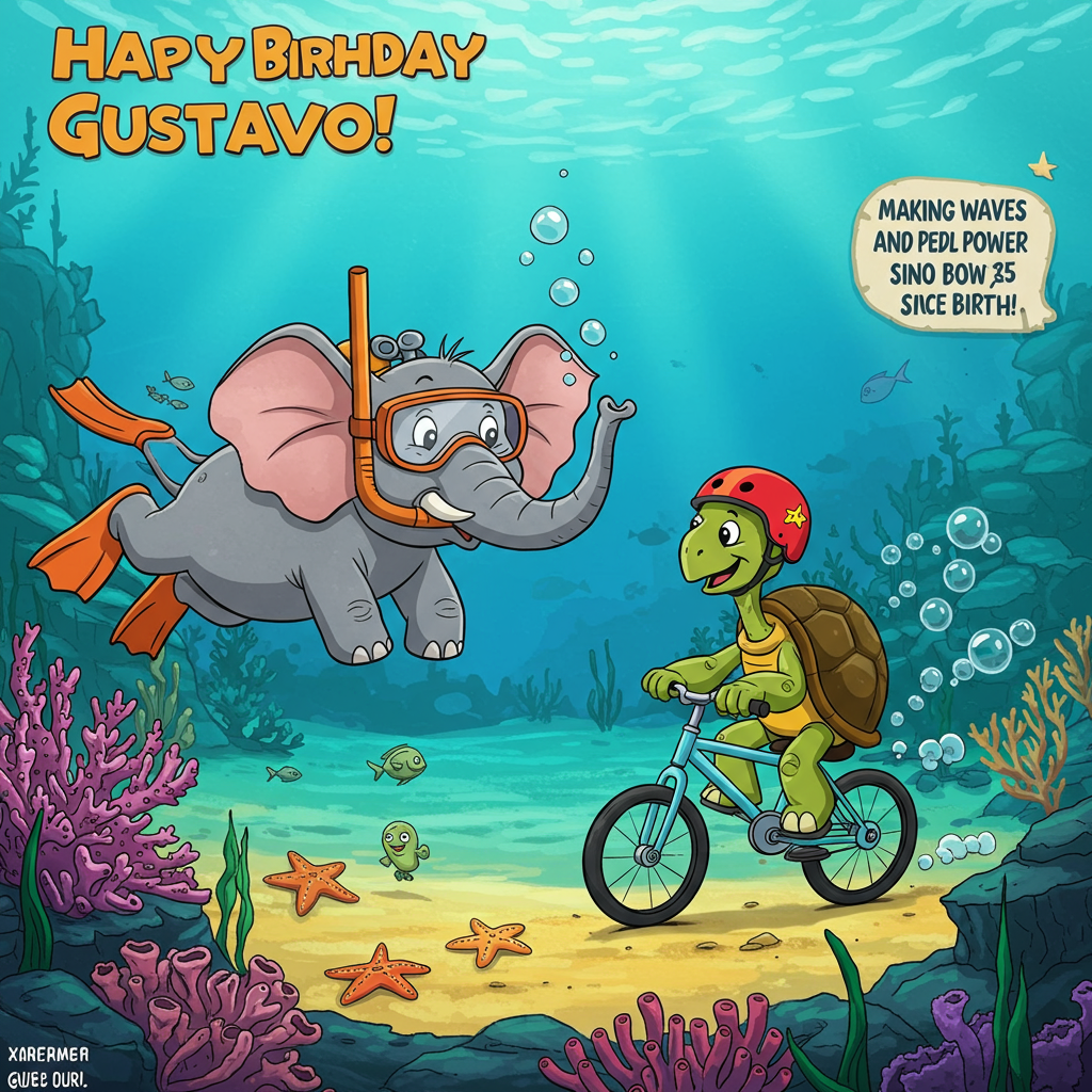 Scuba diving, Biking, and Birthday Card