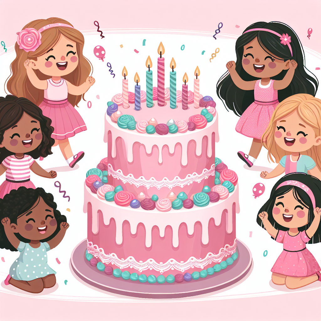 Vector image of a birthday cake in varying shades of pink, topped with sweet confectionery embellishments, surrounded by delighted girls sharing this sweet moment.
Generated with these interests: Pink, Sweetness, and Girls.
Made with ❤️ by AI.