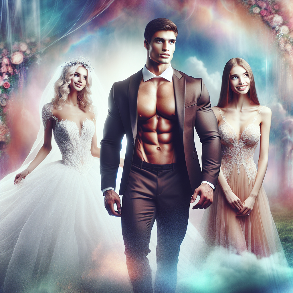 Create a dreamlike wedding scene. The groom is noticeably shorter, has lightly tanned skin, and a bodybuilder's physique that accentuates his elegantly tailored suit. Standing next to him is the bride, who radiates joy. She's wearing an ethereal gown that seems to flow as if in a gentle breeze. The surroundings are surreal and softly blur at the edges, casting this diverse couple as the vivid center of their own fantastical love story.
Generated with these themes: Groom shorter then bride, Lightly tanned man, Bodybuilder, and Cute bride.
Made with ❤️ by AI.