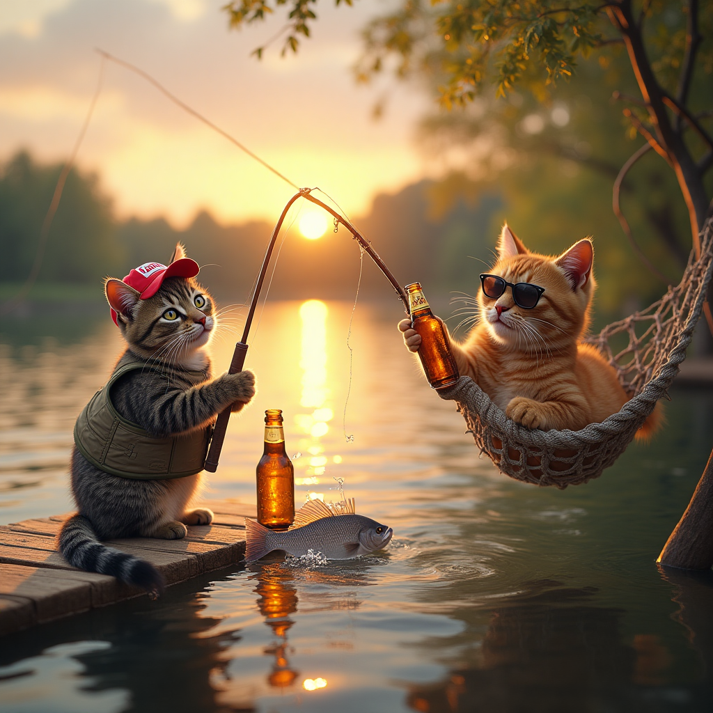 Fishing, Cats, Beer, and Birthday Card