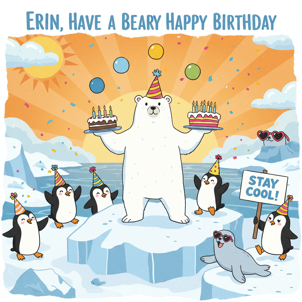 Polar bear, and Birthday Card