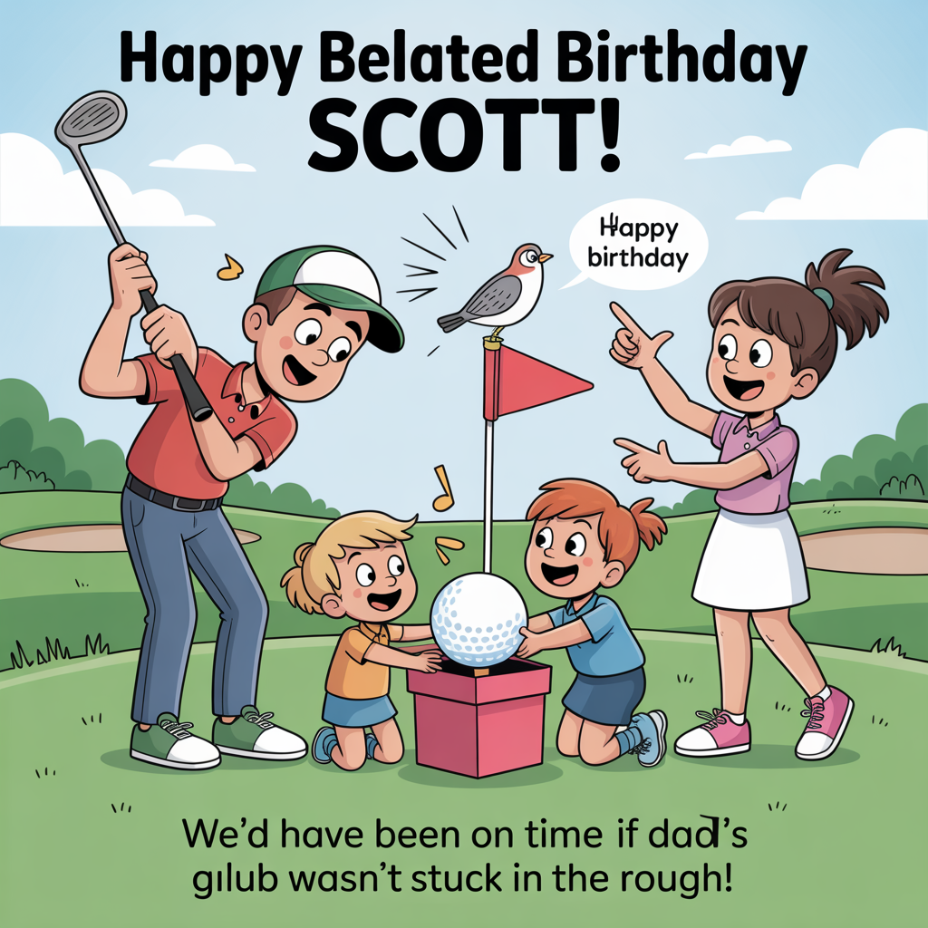 Golf, Family, and Birthday Card