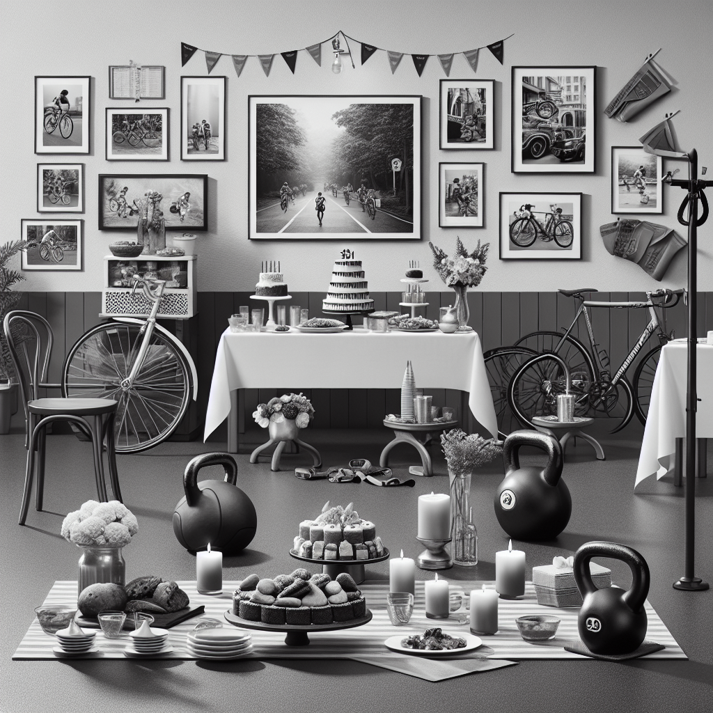 Picture a room designed for a birthday celebration defined by simplicity and serious undertones. One corner hosts a small gym area equipped with fitness tools like kettlebells and resistance bands, capturing the birthday celebrant's fondness for health and exercise. Tables graced with minimalist decorations bear a variety of Indian cuisine, including intricate curries and tandoori delights, quietly acknowledging the celebrated individual's gourmet inclinations. The theme of cycling manifests itself subtly through an exhibit of vintage bicycles and monochrome photos of cycling adventures, infusing a dash of nostalgic realism into the festive atmosphere.
Generated with these themes: Gym, Indian food, and Cycling.
Made with ❤️ by AI.