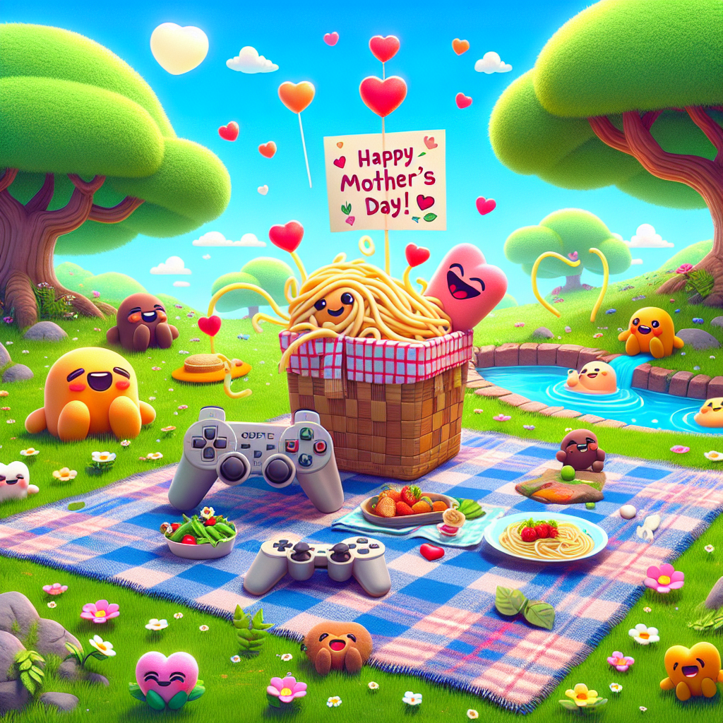 Nintendo games, Swimming, Spaghetti , Love, and Hugs kisses Mothers-day Card