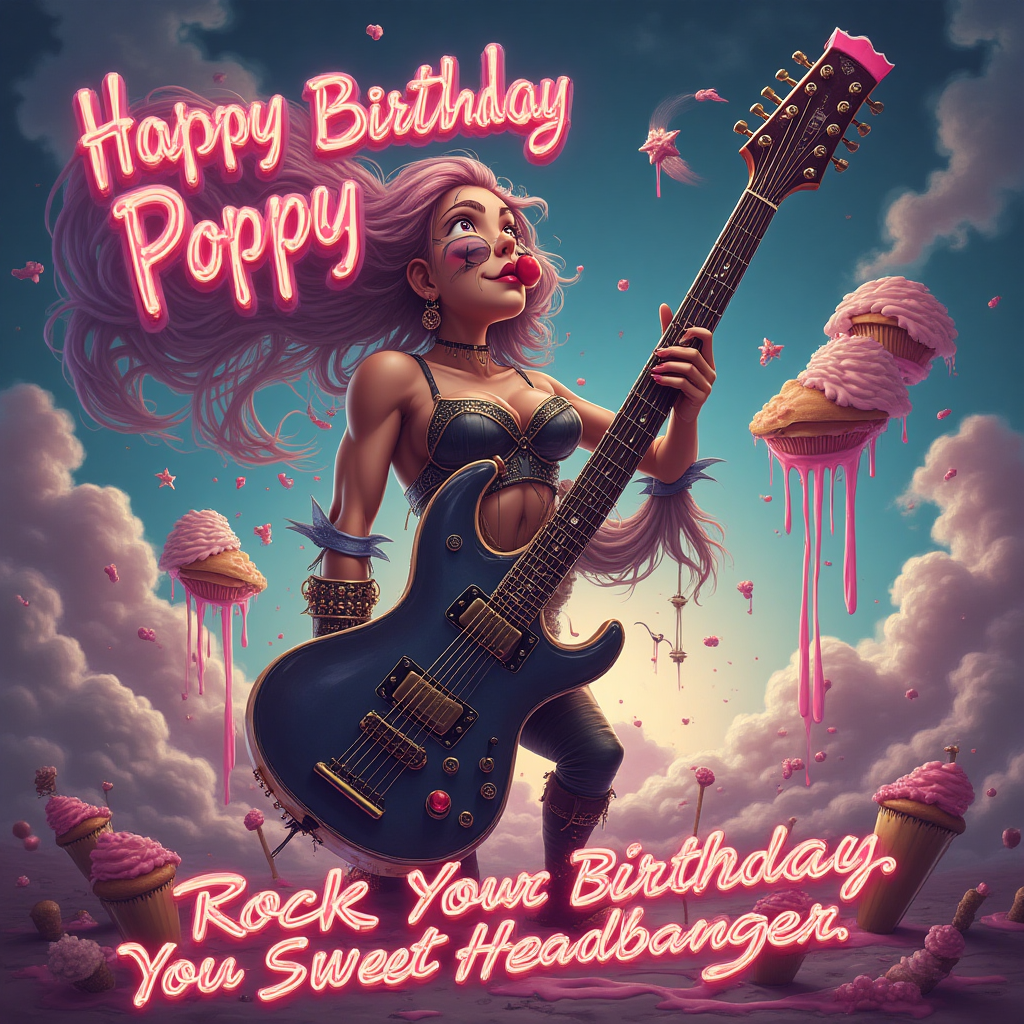 SEXY, HEAVY METAL , CAKES, and Birthday Card