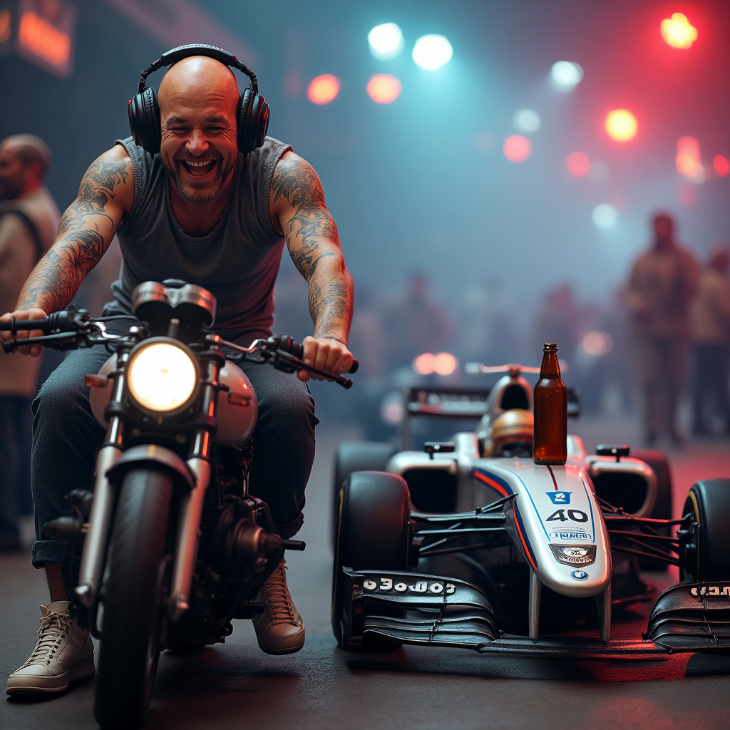 DJ, Motorbike, Formula1, Tattoo, BMW, Beer, Bald, and Birthday Card