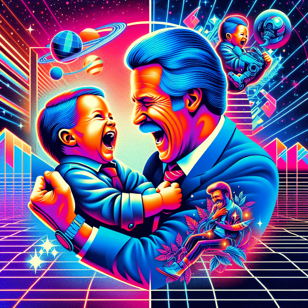 An imaginative Father's Day themed artwork featuring a duo-expression father joyfully wrestling with his child. The composition is set upon an audacious backdrop reminiscent of the synthwave genre, replete with vibrant neon lights and an echo of retro-future design. The dual aspects of the father's face embody both a defender and a companion, encapsulating the spirit of fatherhood within this lively interaction.
Generated with these themes: Wresting, Synthwave, and Two face.
Made with ❤️ by AI.