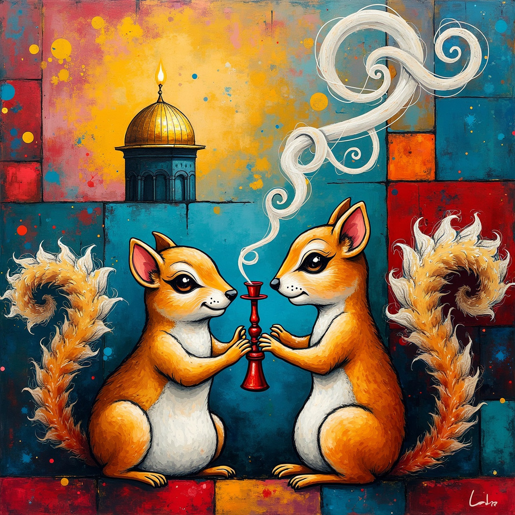 Squirrels , Smoking , Curly hair , and Palestine Birthday Card