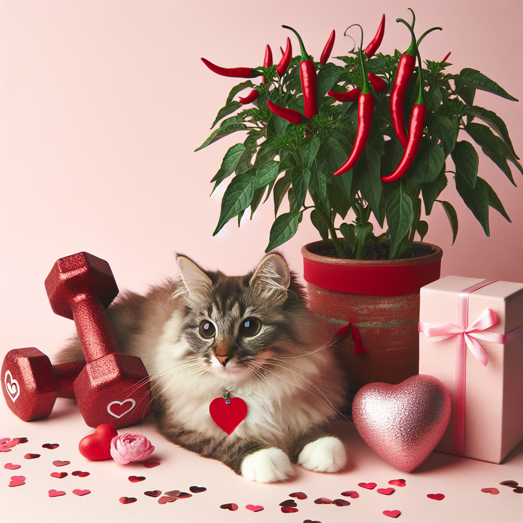 Cat, Chilli, and Gym Valentines-day Card