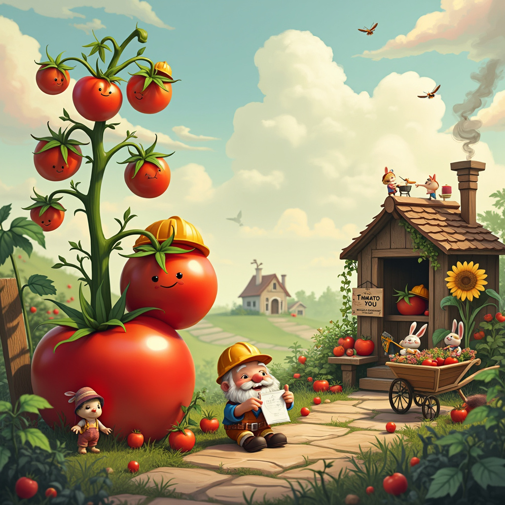 Gardening, Tomatoes, and Construction Thank-you Card