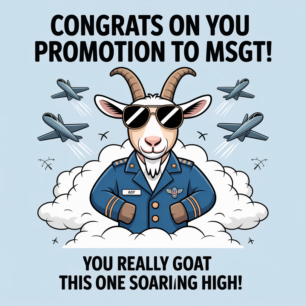 Goat, air force, and Congratulations Card