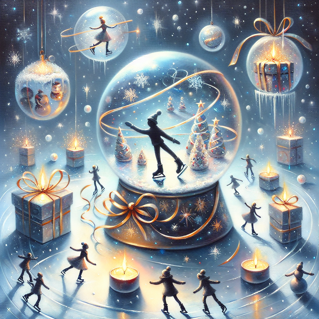 Amidst a canvas splashed with hues of winter, a snow globe cradles a silhouetted Santa Claus. The scene outside is a chaotic tapestry of floating presents tied with ribbons of light, and elves that skate across snowflakes, their forms flickering like candles in the ethereal chill.
Generated with these themes: santa in a snowglobe, lots of presents and snow and elves..
Made with ❤️ by AI.